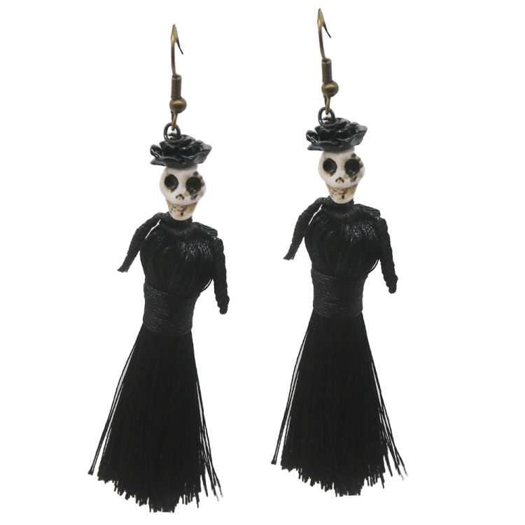 Earrings with Lady Sugar Skull